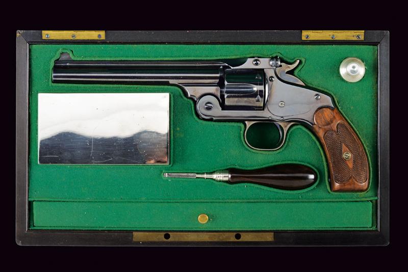 S&W New Model No. 3 Single Action Revolver Russian in cassetta