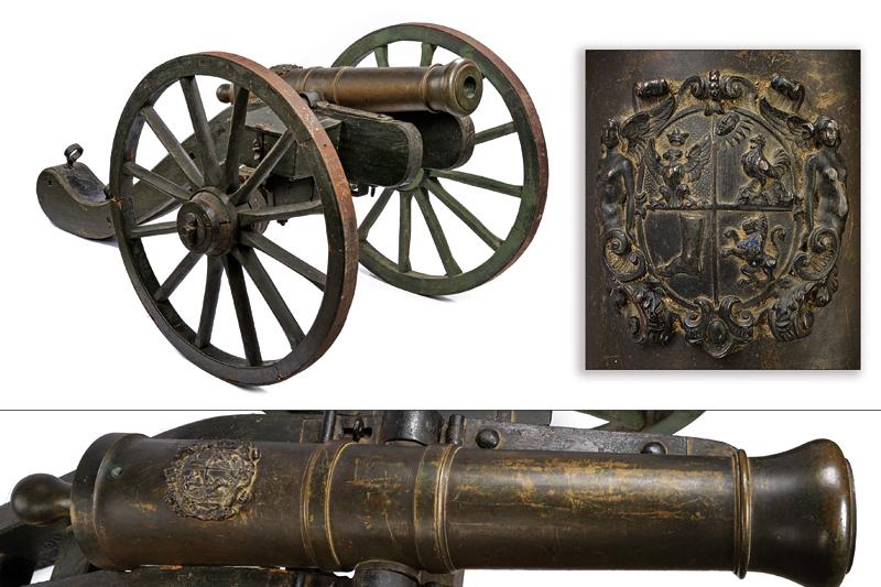 Eccezionale cannone da campagna con stemma Poldi Pezzoli