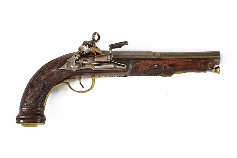 Pistola alla micheletta a pietra focaia da ufficiale