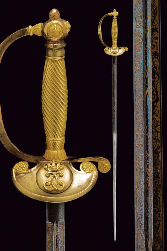 Spada da impiegato dal 1° al 4° secondo il regolamento del 1855