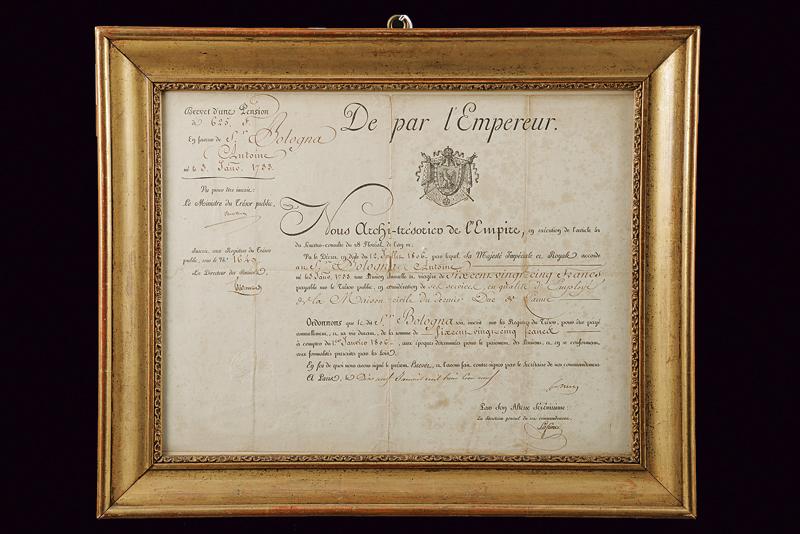 Brevetto di pensione epoca napoleonica