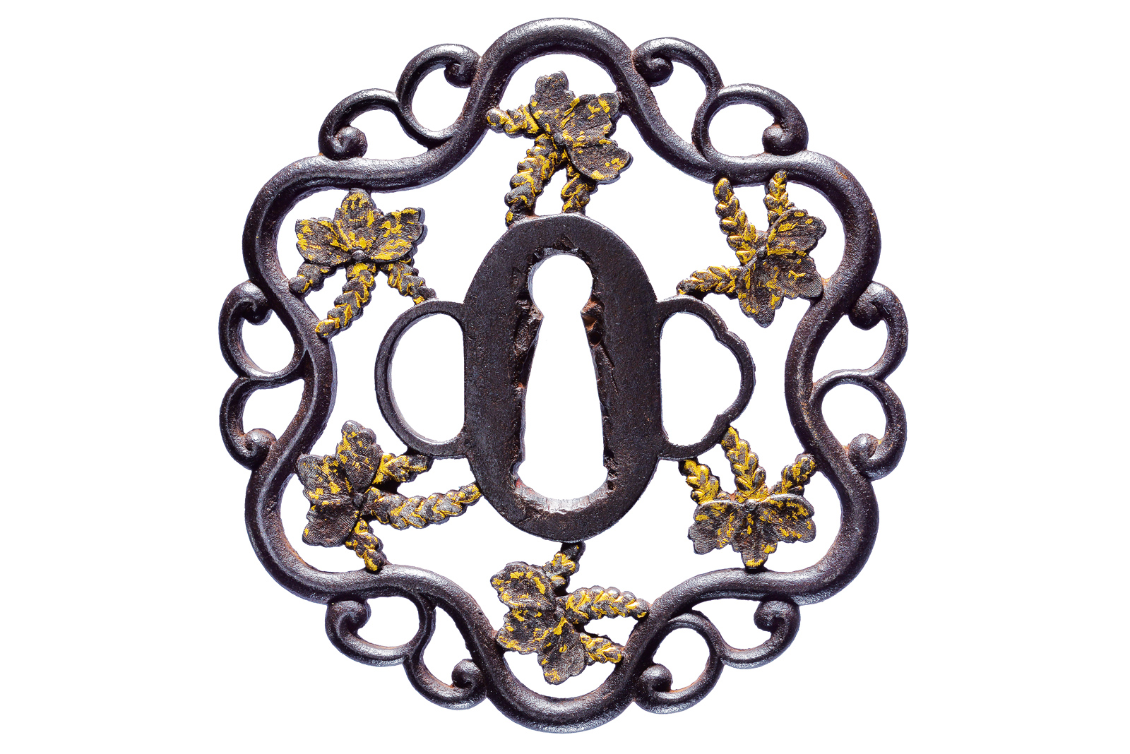 Bella tsuba della scuola Kyo-Shoami