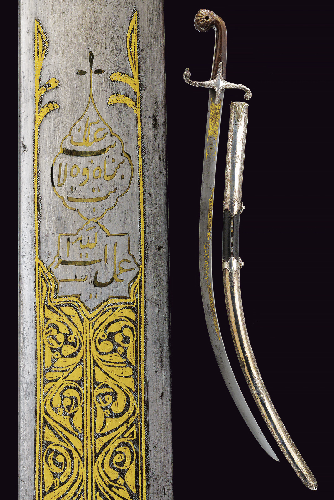 Importante shamshir con fornimenti in argento