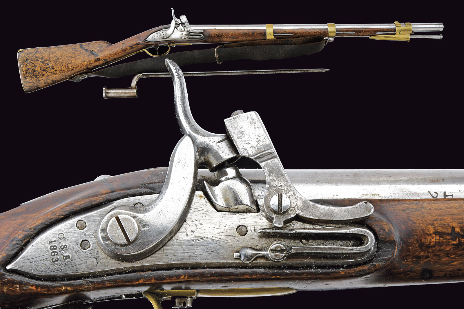 Fucile a luminello Lombardo-Veneto da gendarmeria mod. 1846 con baionetta