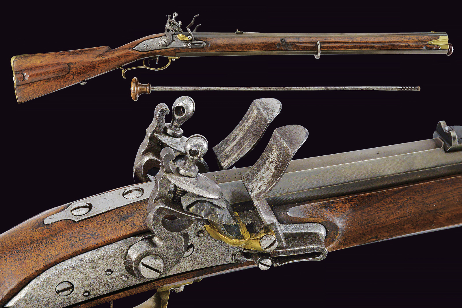 Raro Doppelstutzen Mod. 1795 a pietra focaia