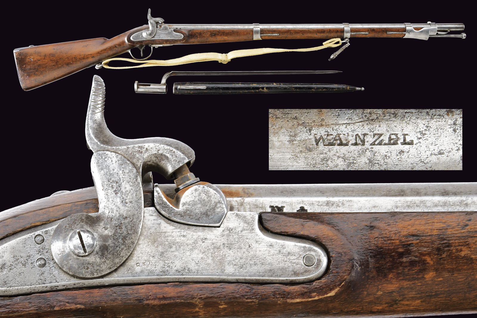 Extra Corps Gewehr Mod. 1844 Lorenz ridotto a luminello con baionetta 