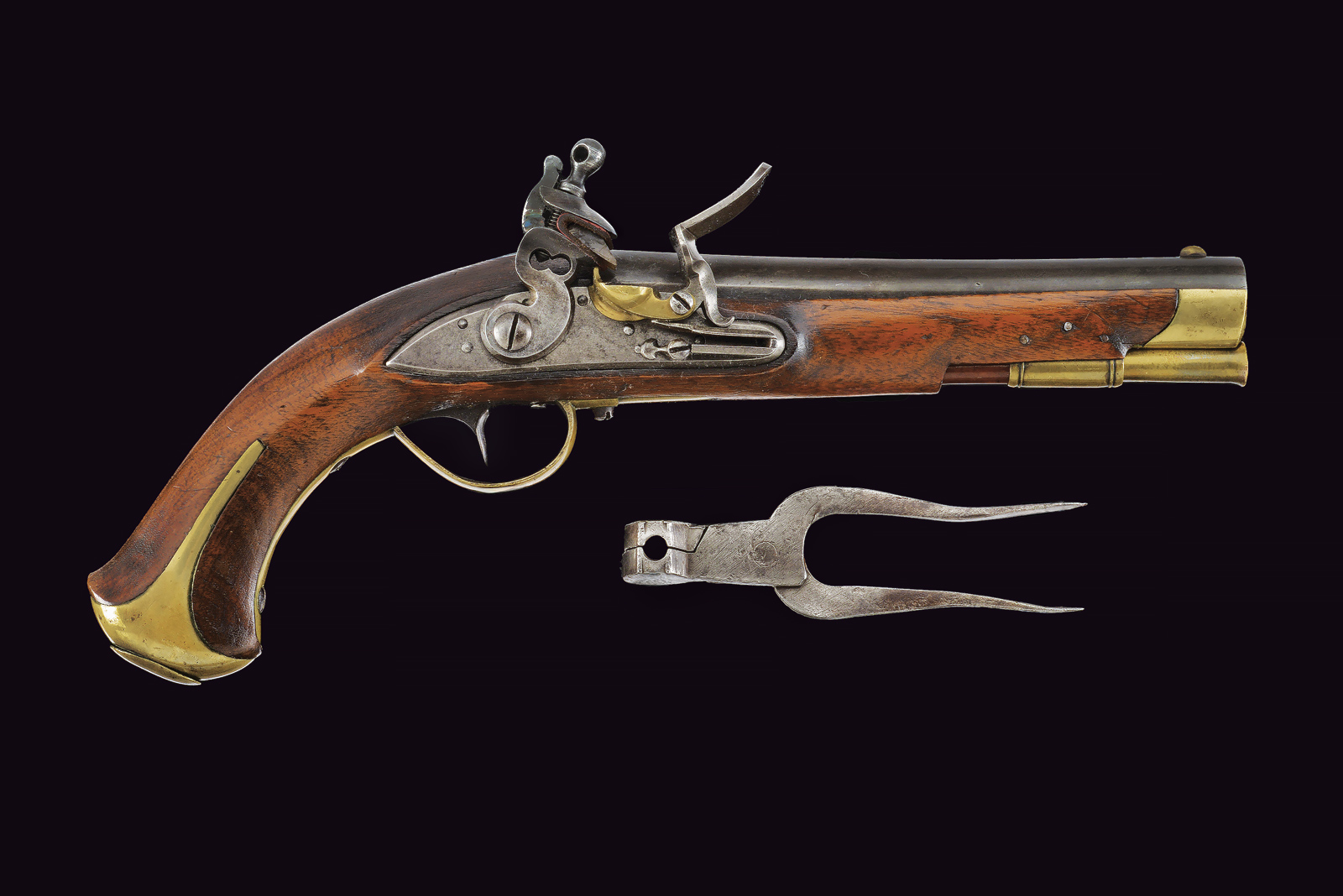 Rara pistola a pietra focaia da ufficiale di fanteria mod. 1809