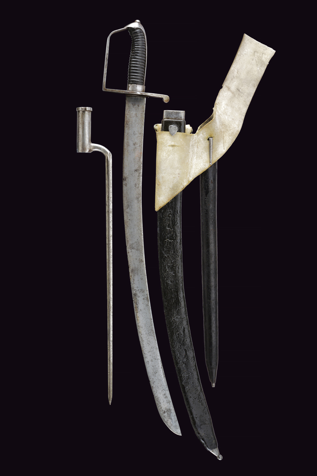 Sciabola da fanteria mod. 1809 e baionetta a ghiera per fucile mod. 1799
