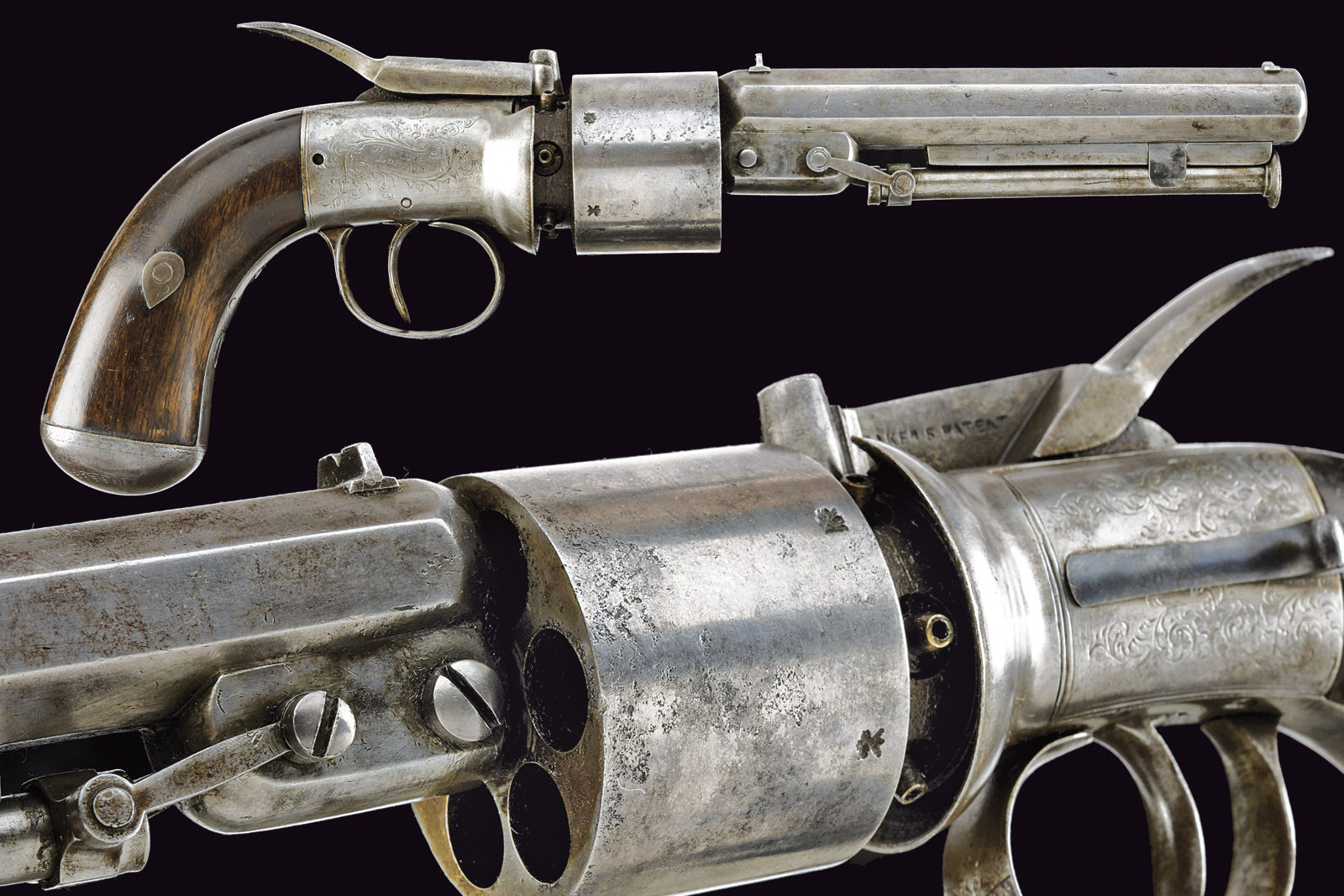 Raro ed interessante revolver a luminello Baker di transizione