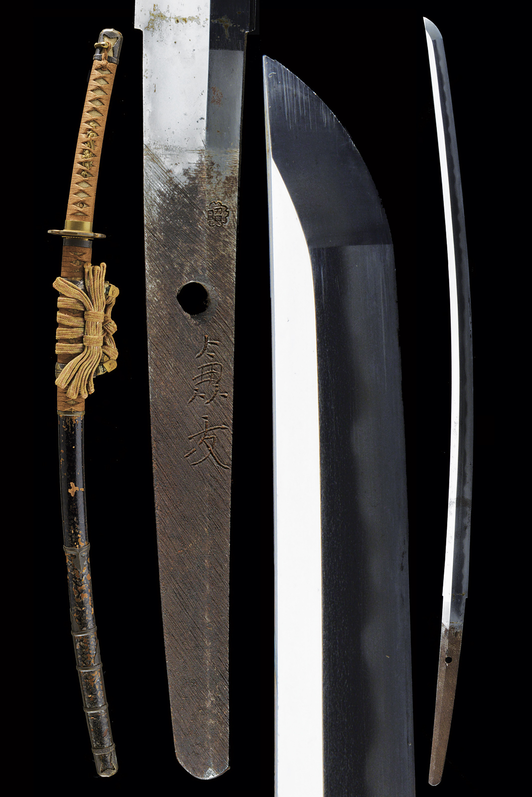Katana firmata Kanetomo in montatura da tachi