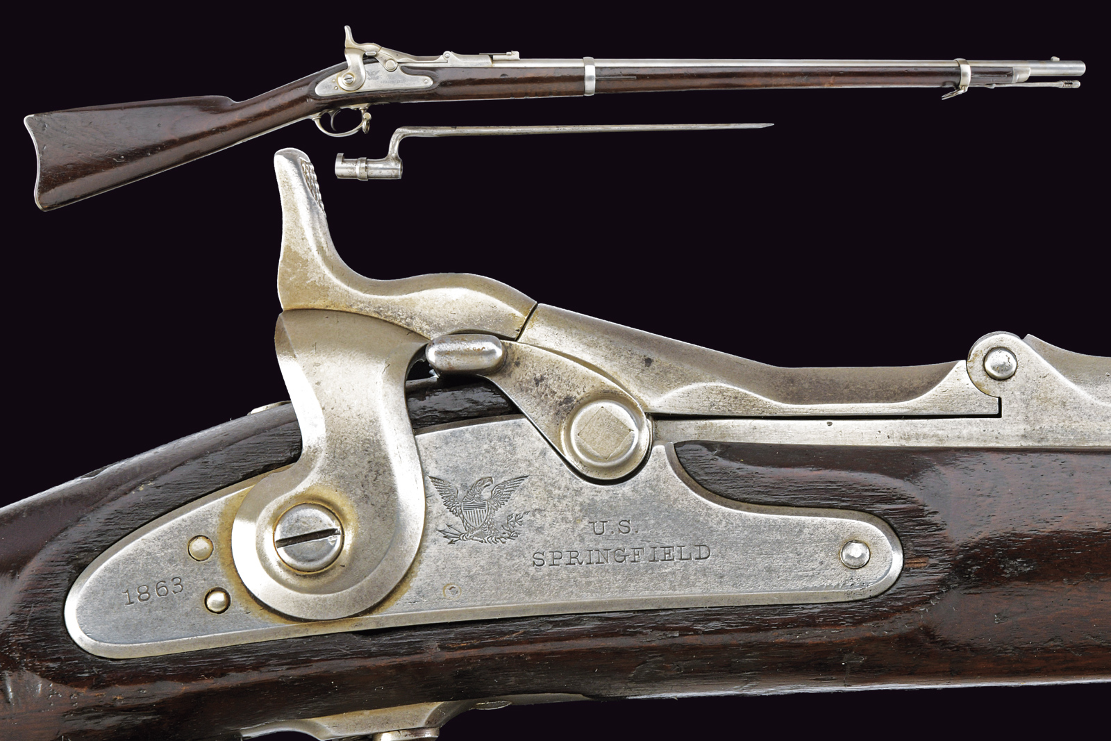 Fucile a retrocarica Springfield Trapdoor con baionetta 