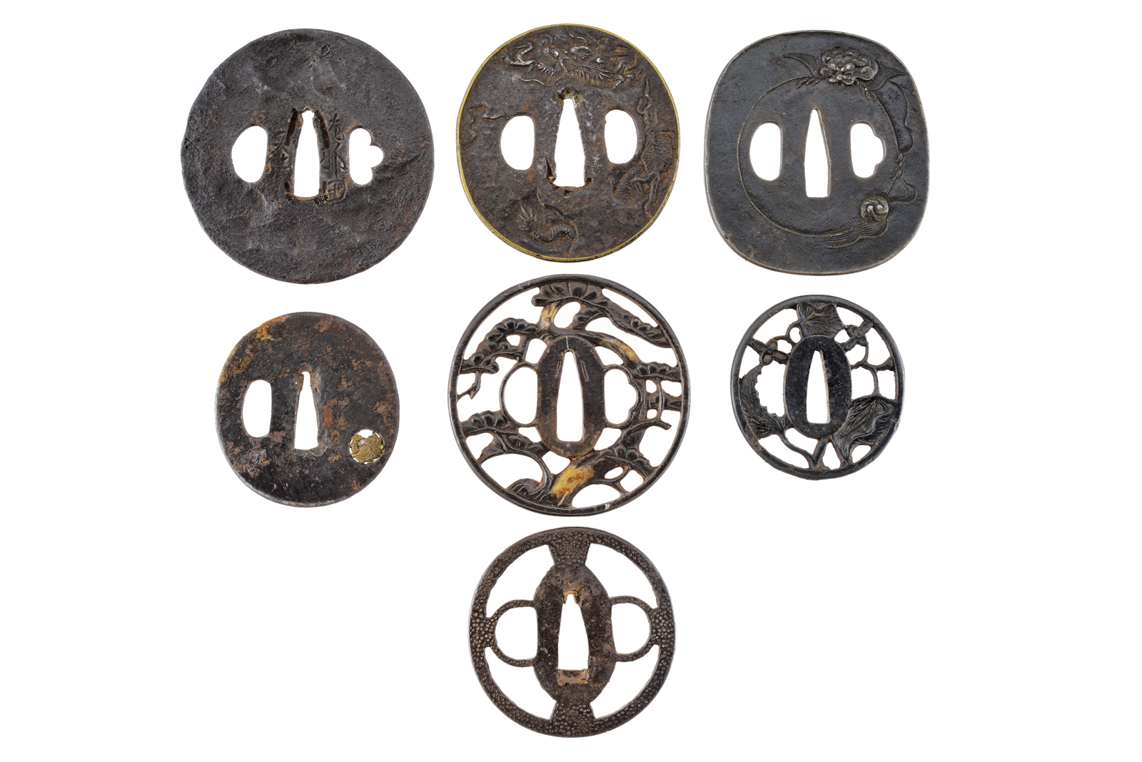 Lotto di sette tsuba
