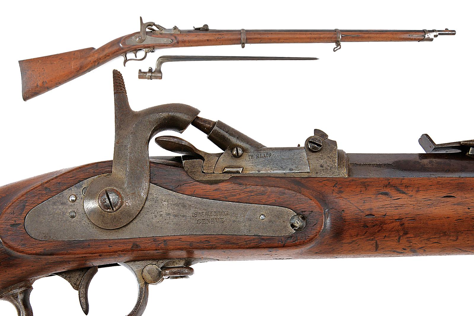 Fucile Milbank-Amsler a retrocarica Mod. 1863/67 con baionetta
