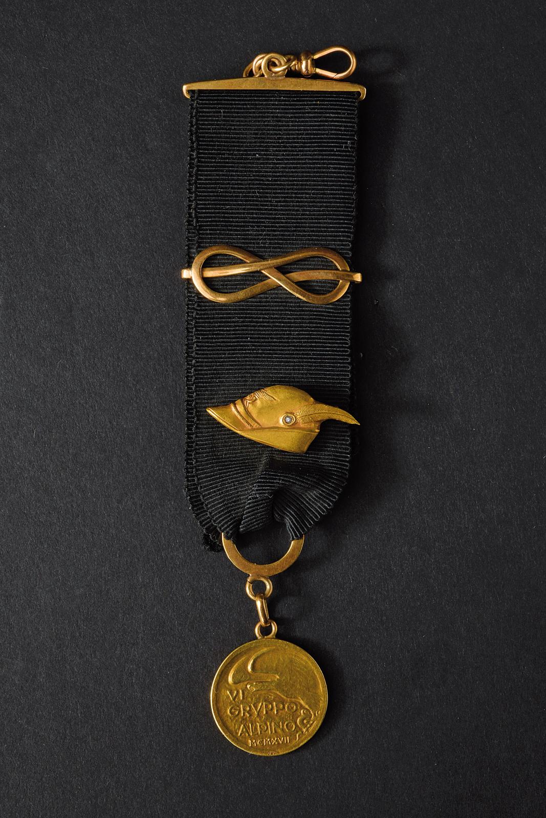 Medaglia degli Alpini in oro, con nastro