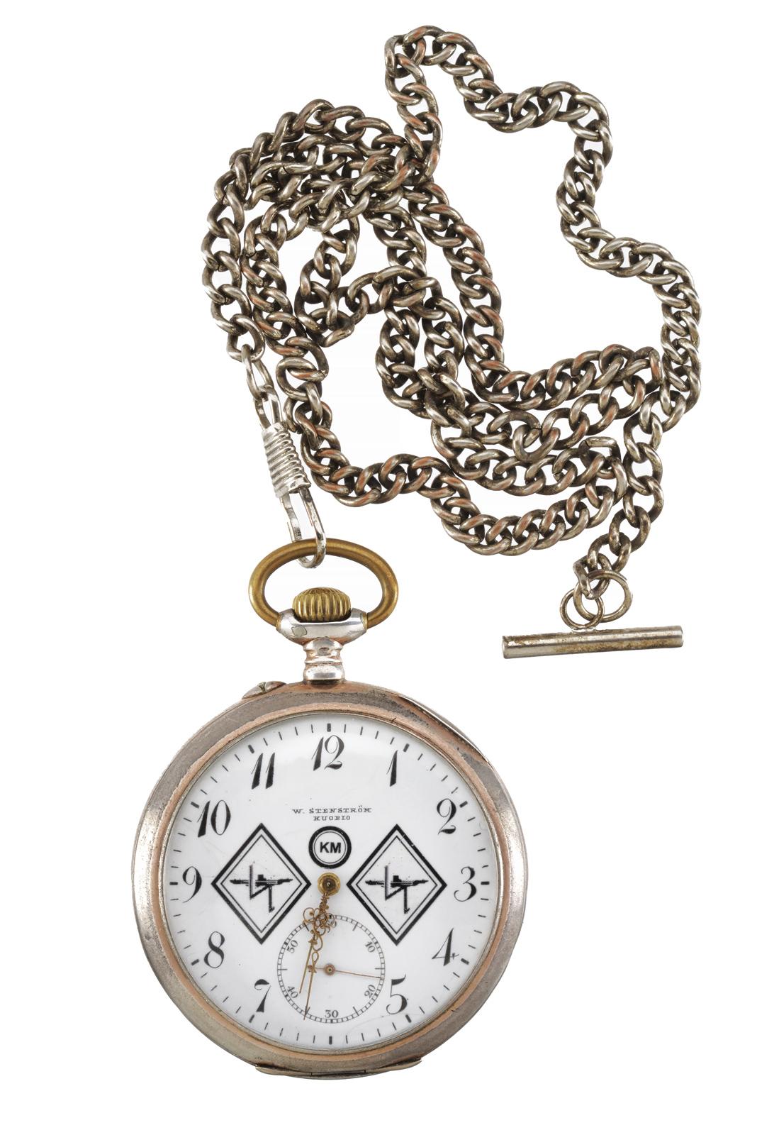 Orologio da taschino con emblemi della KM e "Oskar Herwartz"