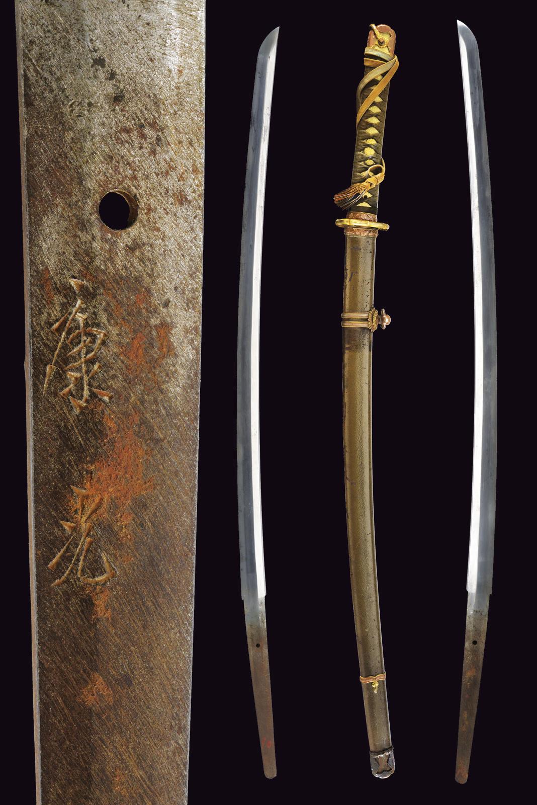 Shin-gunto con firma Kane Mitsu con data 1943