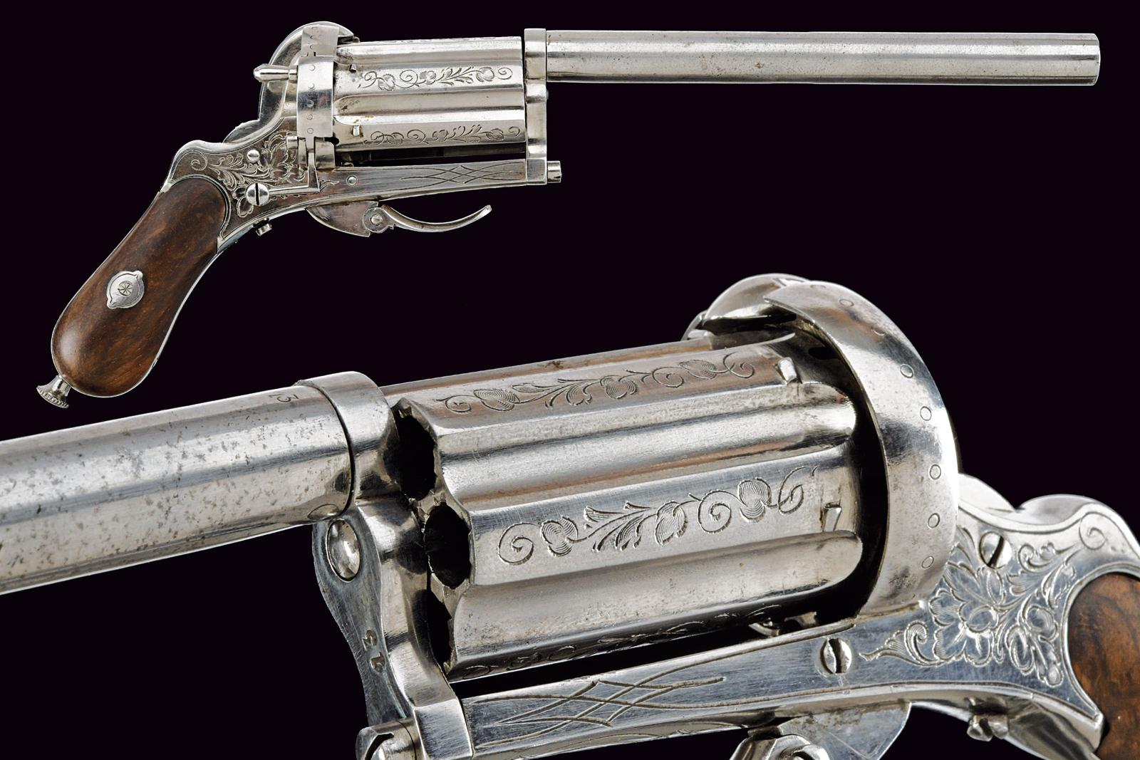 Pepperbox revolver a spillo con canna lunga 