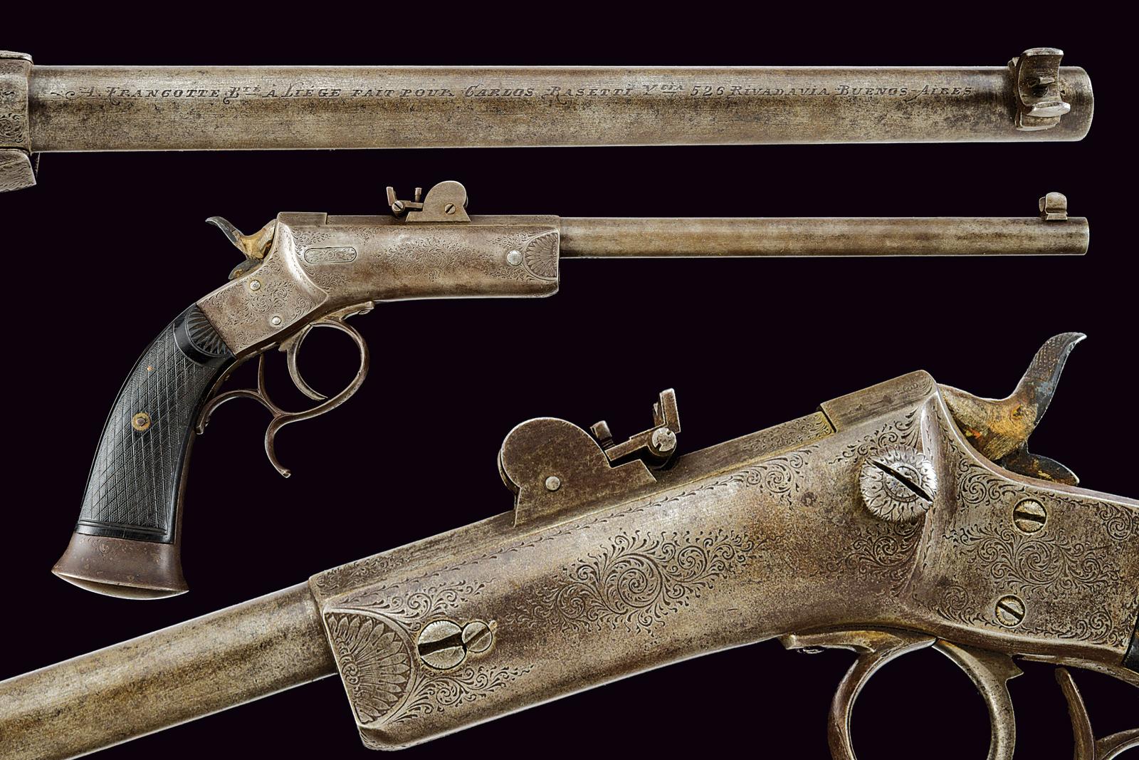 Pistola da sala a retrocarica di Francotte 