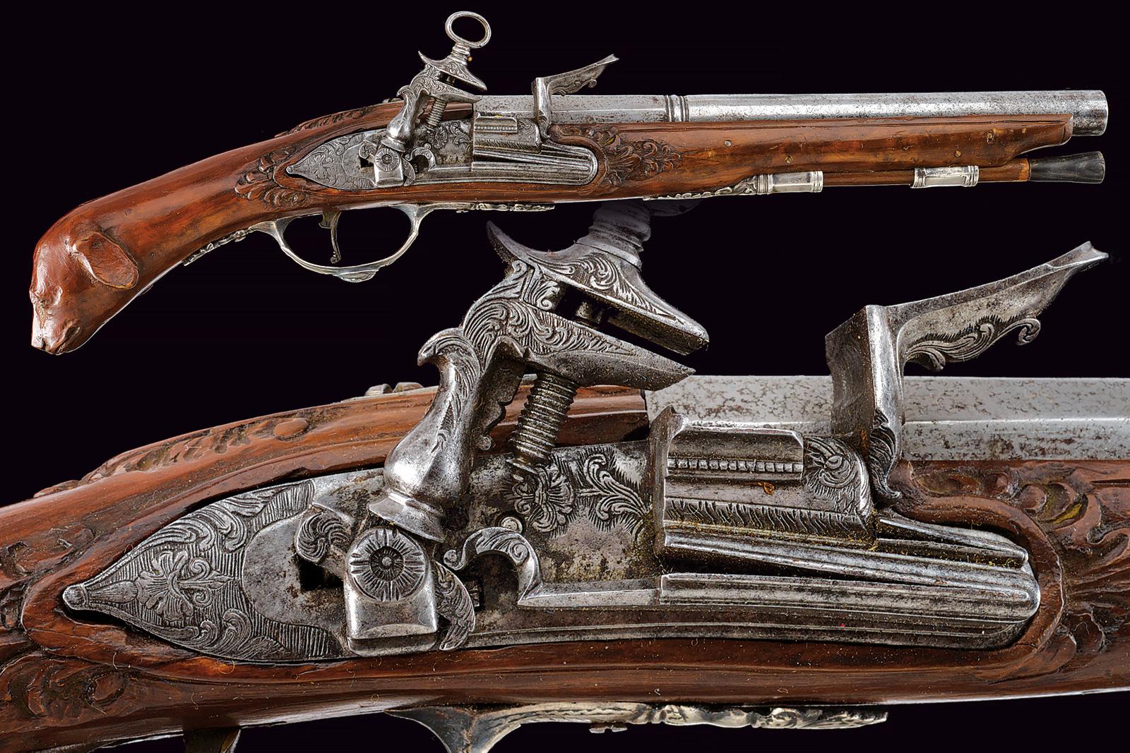 Pistola a pietra focaia alla romana composita 