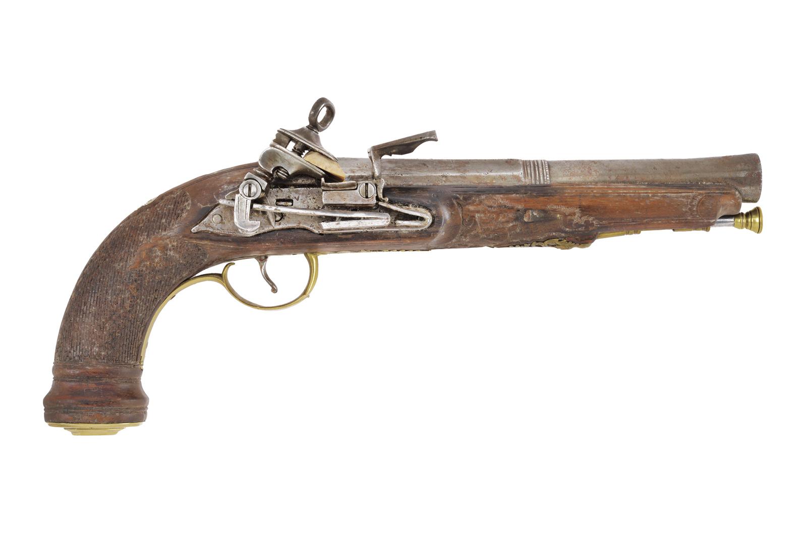 Pistola alla micheletta a pietra focaia da ufficiale
