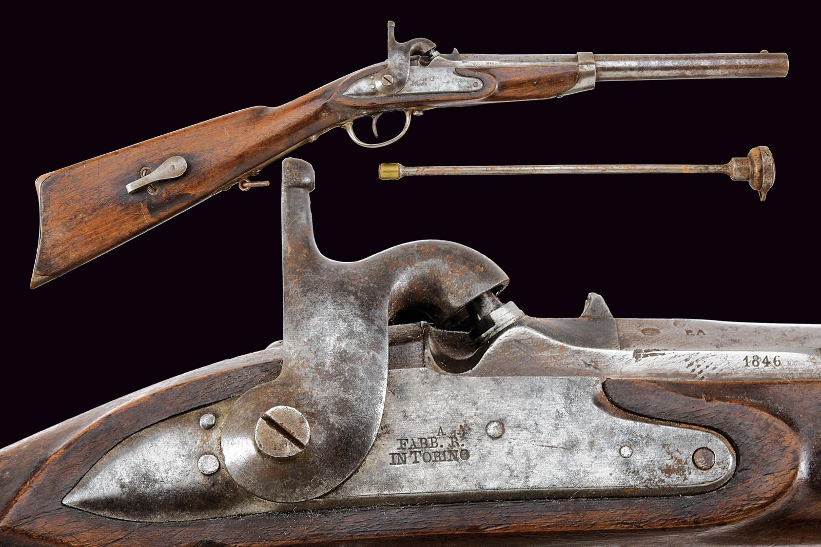 Raro pistolone da cavalleria a luminello mod. 1843 con bacchetta disgiunta