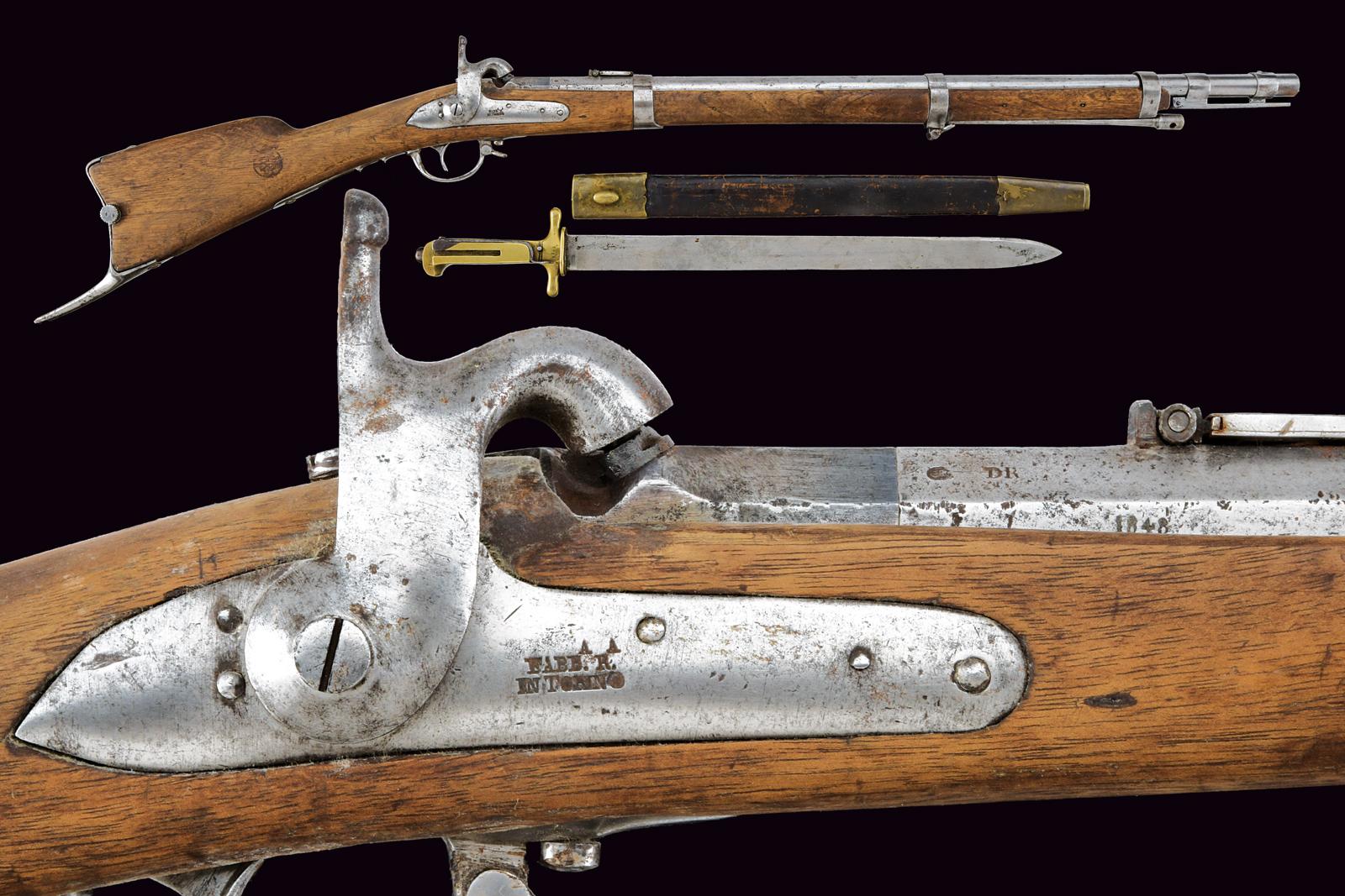 Carabina a luminello da Bersaglieri mod. 1848, con baionetta