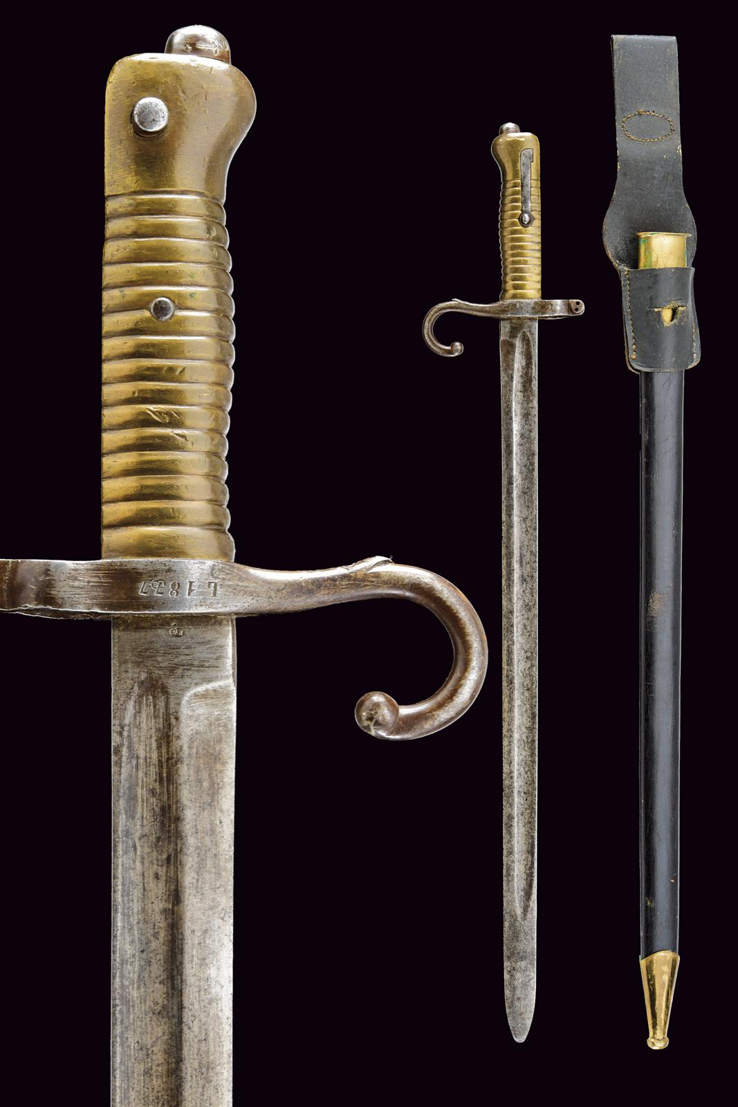 Rara baionetta Vetterli Mod. 1870, primo tipo