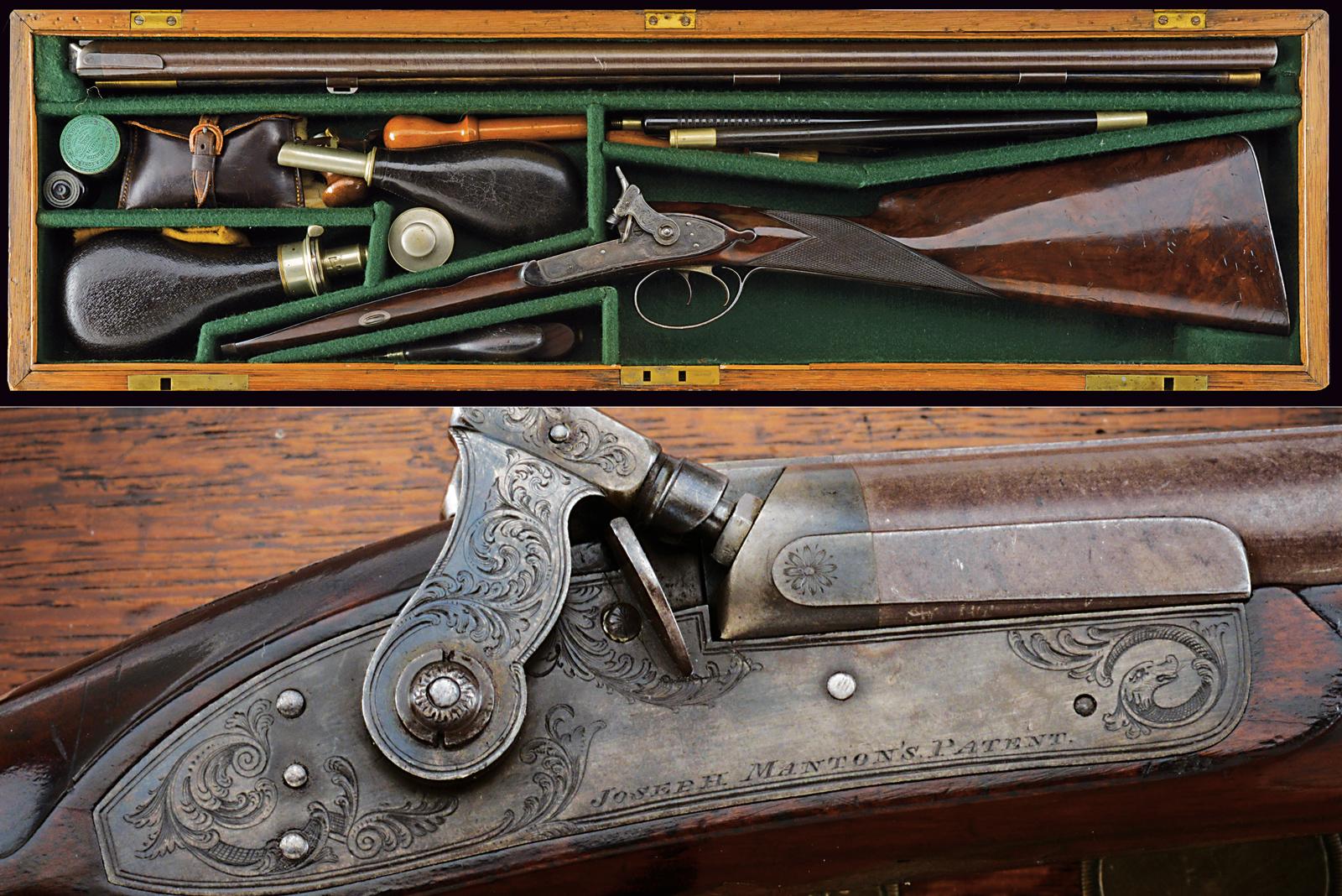 Elegante doppietta a luminello di Joseph Manton in cassetta