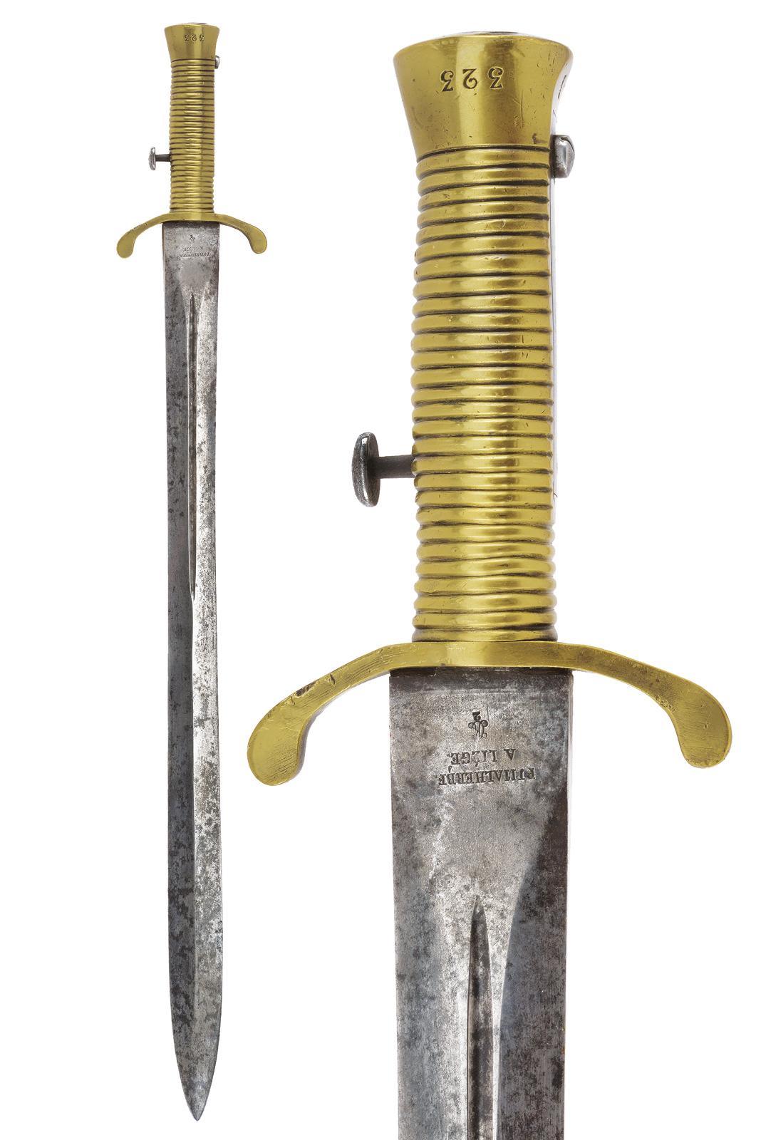 Rara baionetta Mod. 1843 per "carabina Luttich"
