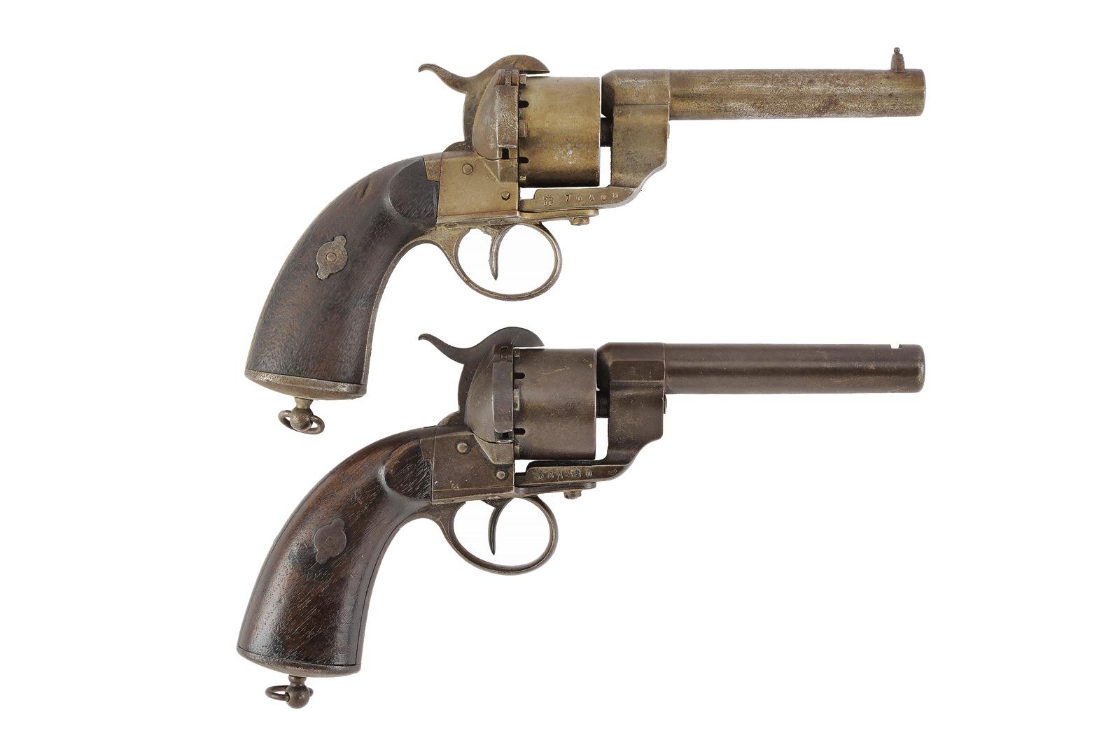 Lotto di due revolver Lefaucheux a spillo 