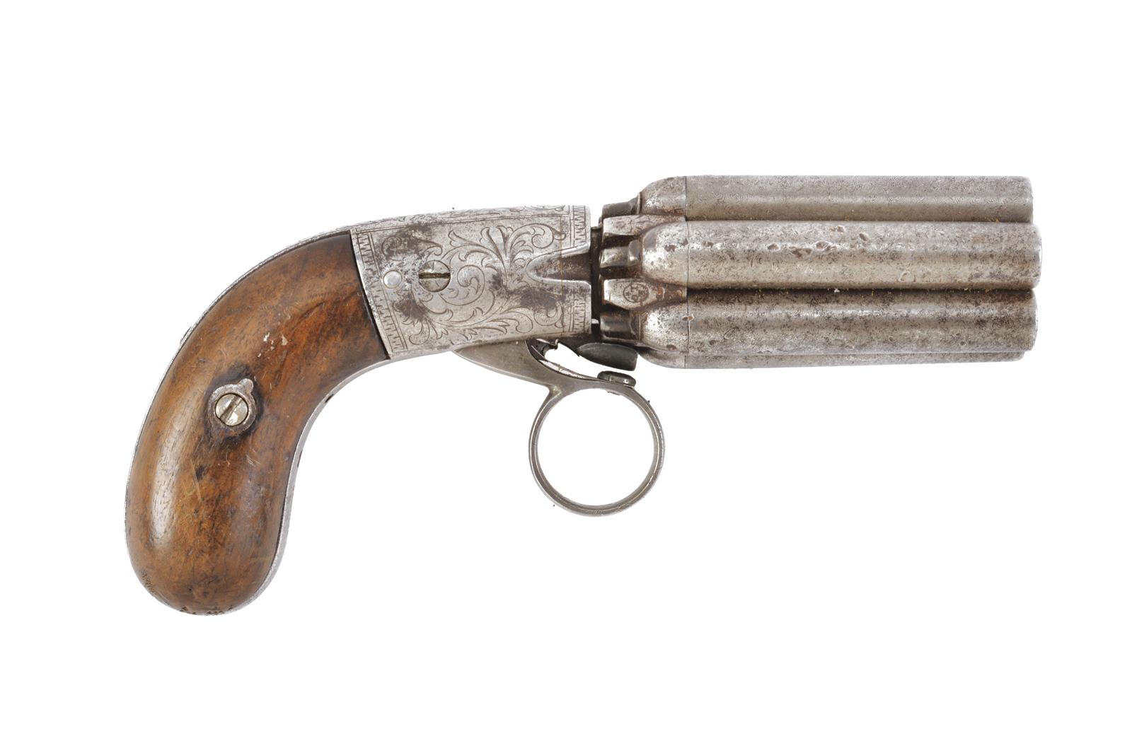 Pepperbox revolver a luminello di Mariette
