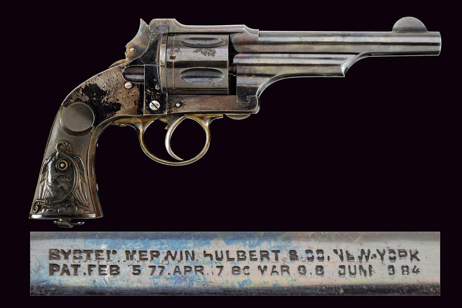 Raro revolver sul tipo Merwin Hulbert Frontier di produzione europea, per il mercato messicano