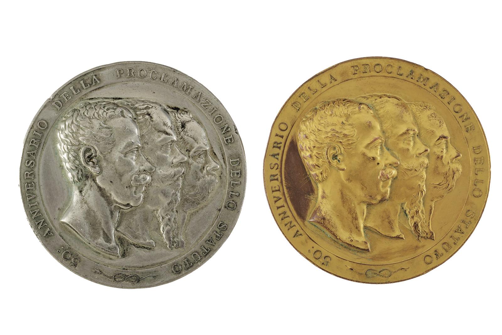 Anniversario della proclamazione dello statuto, Esposizione generale Italiana - due medaglie