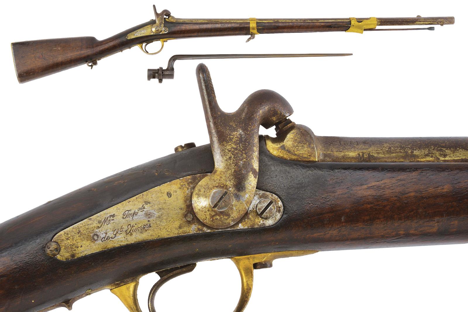 Moschettone a luminello Mod. 1857 da gendarmeria con baionetta 