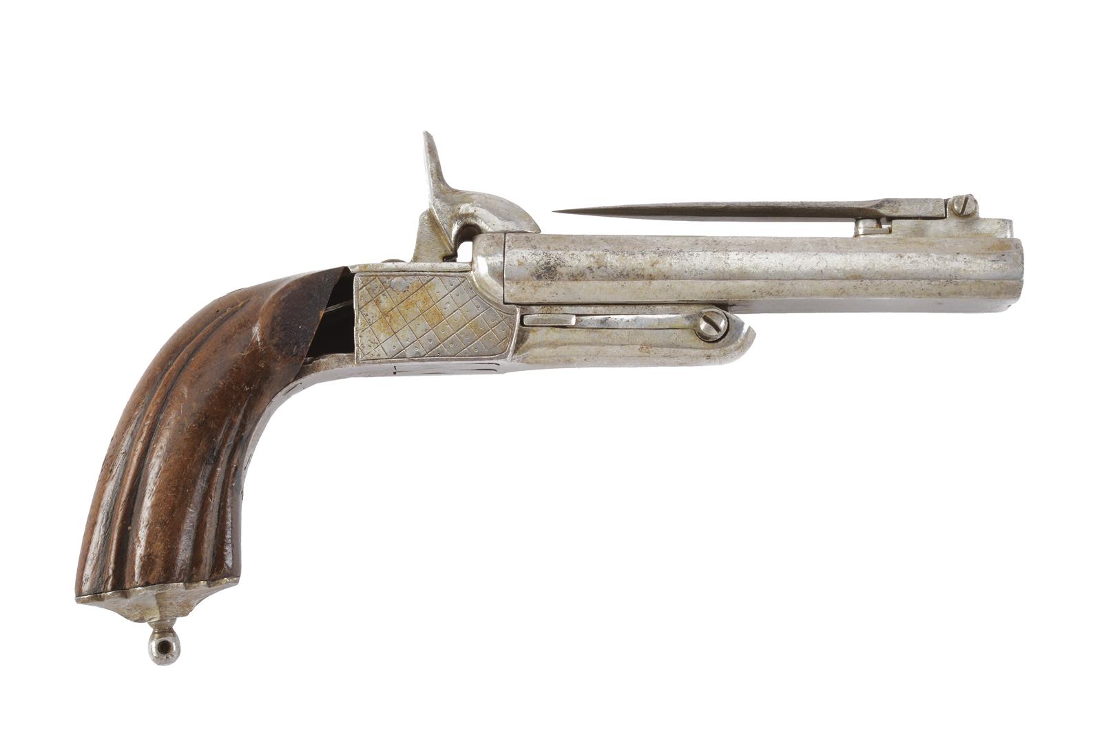 Pistola a spillo a due canne con coltello pieghevole