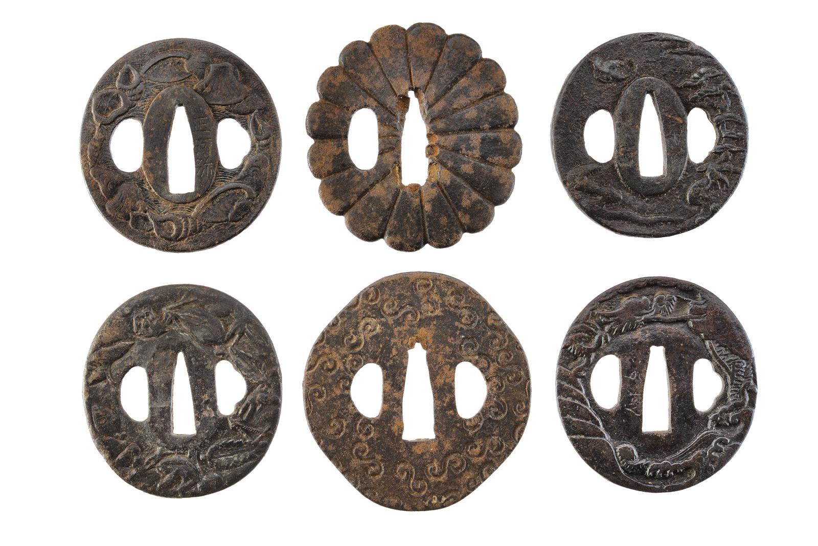 Lotto di sei Tsuba