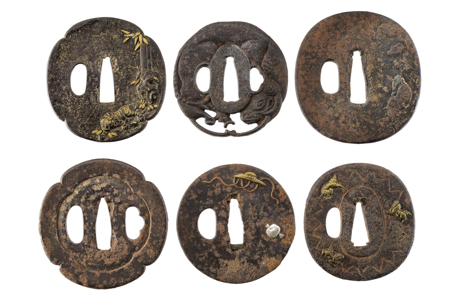 Lotto di sei Tsuba