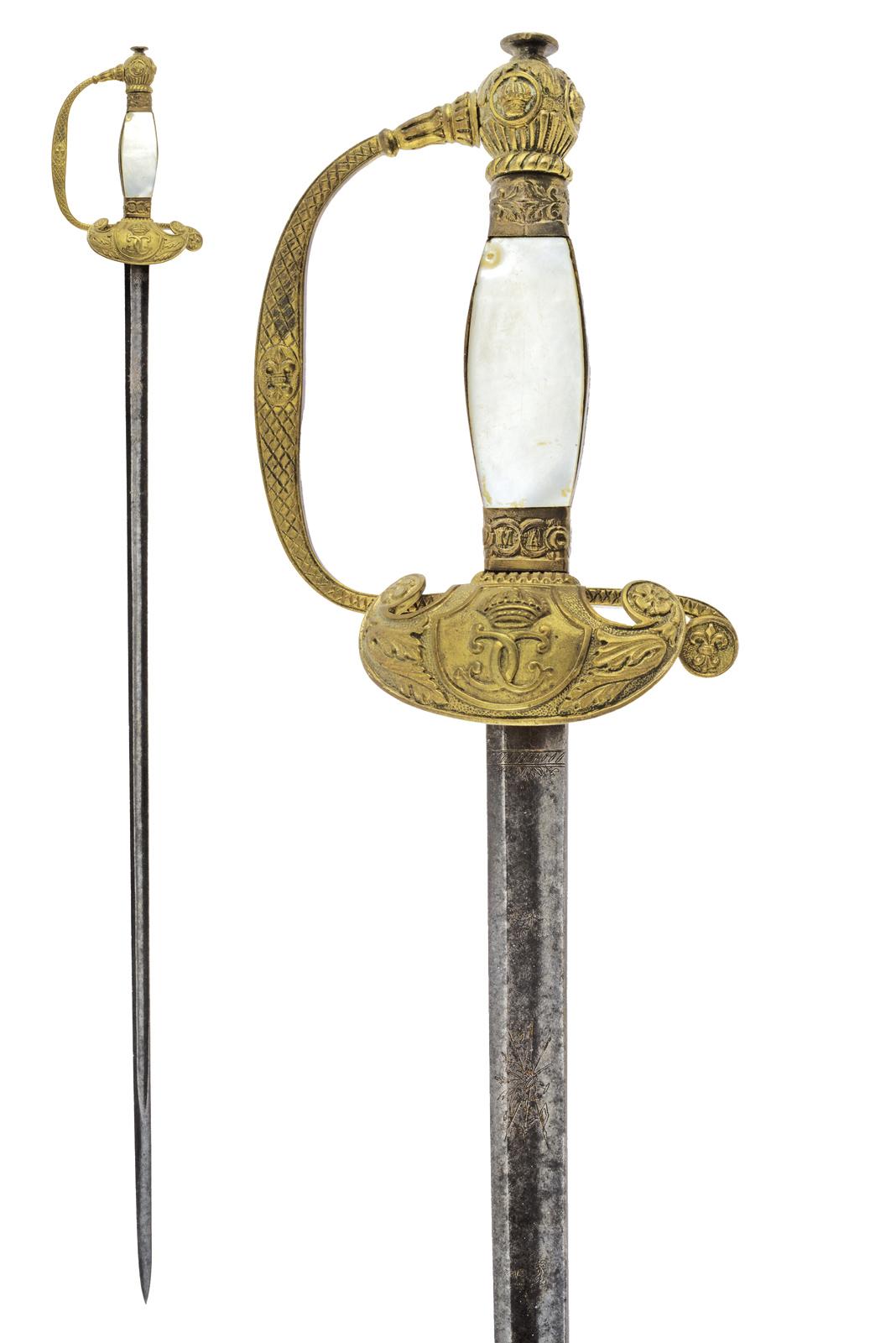Spada da impiegato dal 1° al 4° secondo il regolamento del 1855