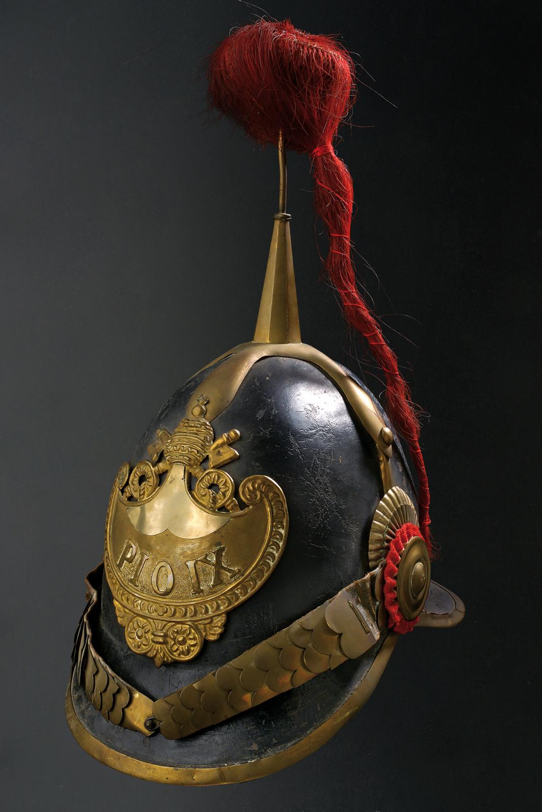Elmo per truppa della guardia civica Pontificia, Epoca Pio IX